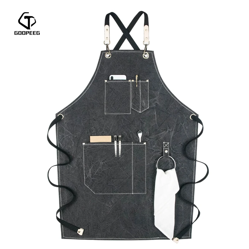 Модный брезентовый фартук GOOPEEG для молока чая кофе ресторана выпечки десертов