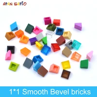 400pcs diy building blocks figure smooth bevel bricks 1x1 educational creative toys for children size compatible with 54200