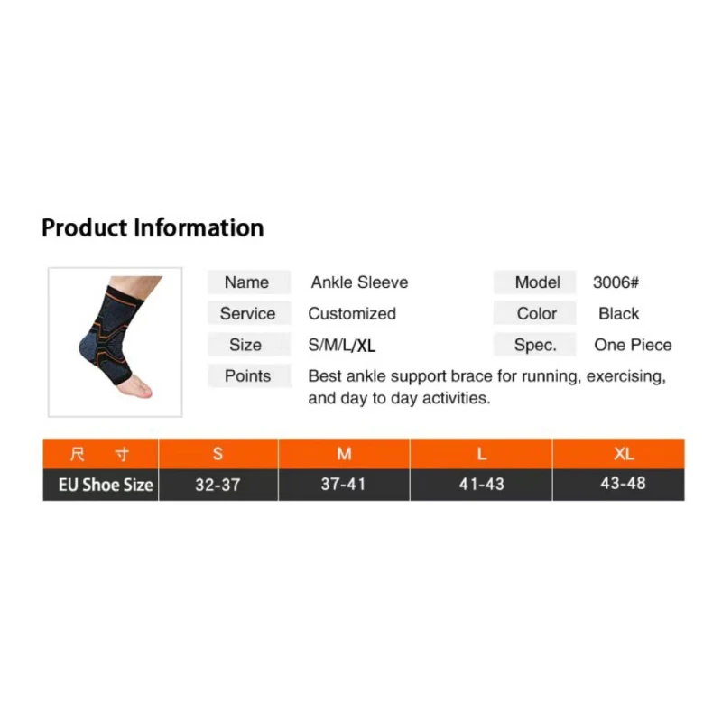 

1Pcs Breathable Comfortable Sports Ankle Support Elastic Sports Ankle Protector Running Basketball Ankle Brace SupportHF