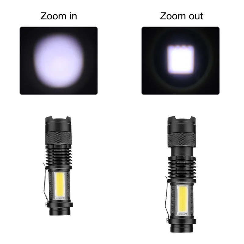 Светодиодный мини-фонарь онарик с COB матрицей светодиодная лампа AA 14500 черный лм