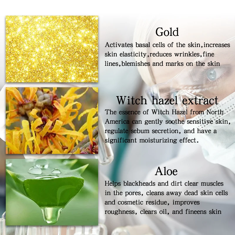 

RtopR Gold Blackhead Remove Mask Face Pore Peeling Acne Treatment Nose Cleansing Hydrating Golden Mud New Blackhead Remove Mask
