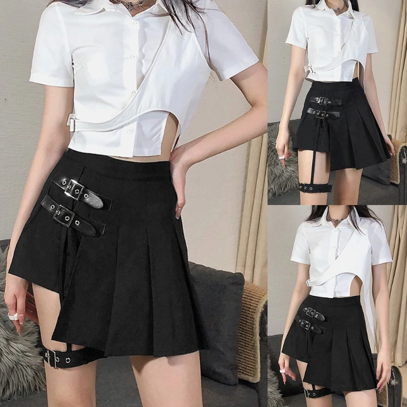  Готическая обувь в стиле панк С высокой талией и верхом гармошкой Цвета: чёрный