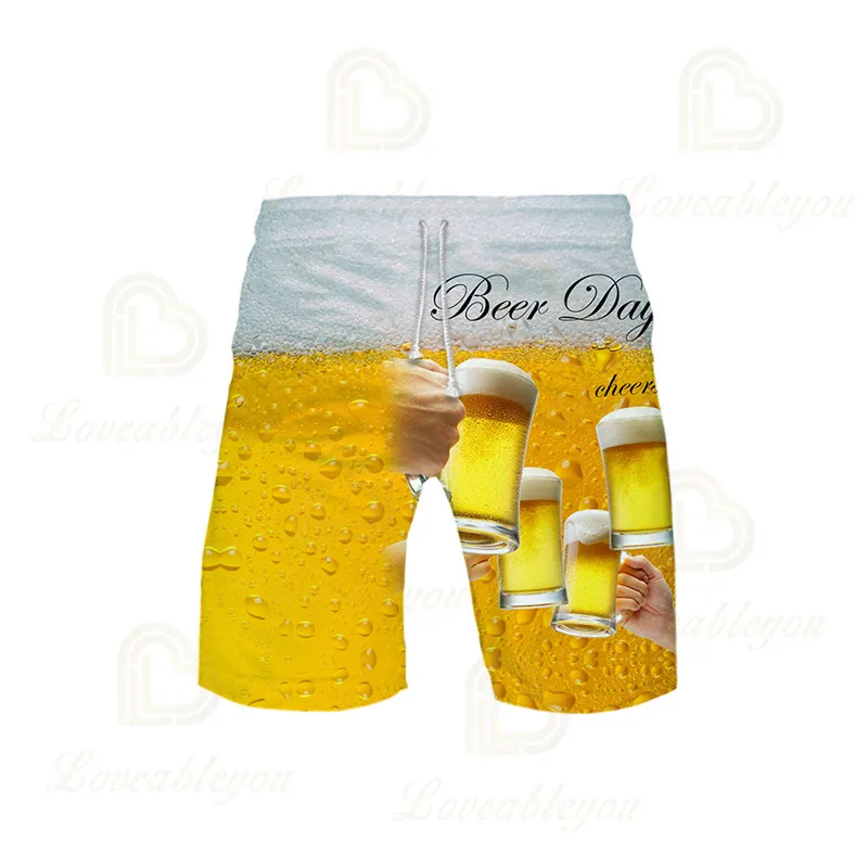 

Beer 3D Color Printed Shorts Cool and Breathable Beach Pants Summer Shorts Men Fashion Shorts Male Casual Shorts Sportswear