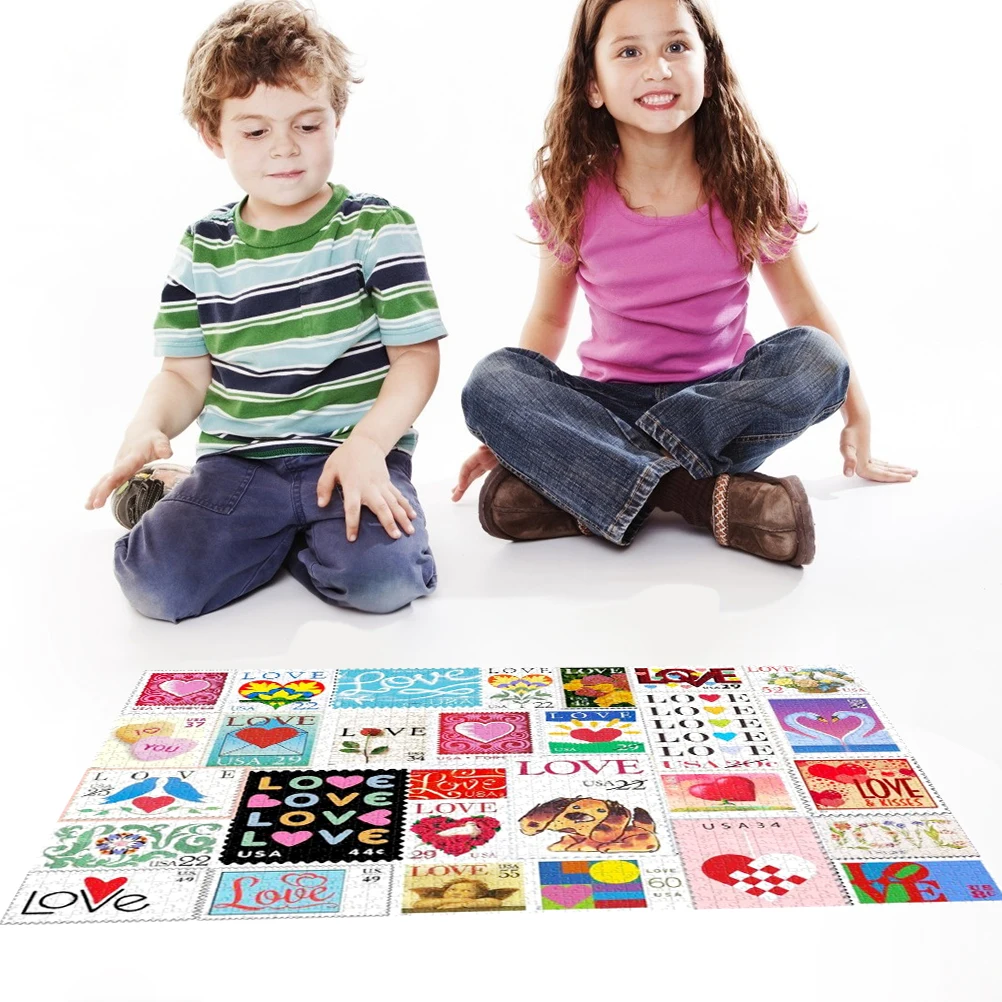 

Love Stamps Jigsaw Puzzle 200 Pieces Brain Exercise Puzzle Game for Couple