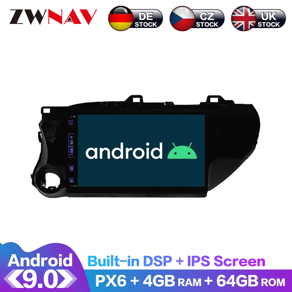 

Android 10 IPS Screen PX6 DSP For Toyota Hilux 2015 2016 2017 2018 No Car DVD Player GPS Multimedia Player Radio Audio Stereo