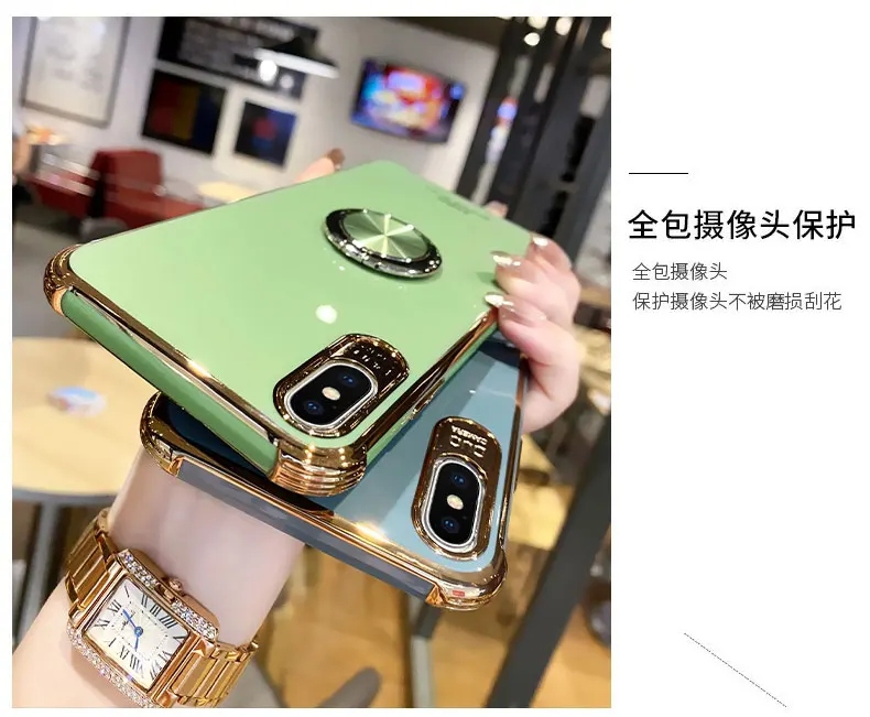 Fashion Ring Buckle Bracket Function Phone Cover Case For Iphone 14 X 11 12 13 Pro Xs Max Xr 10 8 7 Plus Se 2 Soft Coque Fundas