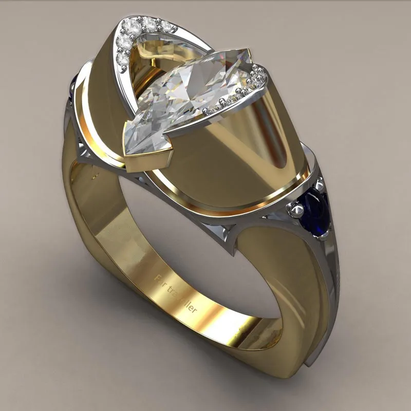 

Horse Eye Zircon Plated Gold Color Separation Ring Luxury Marriage Rings