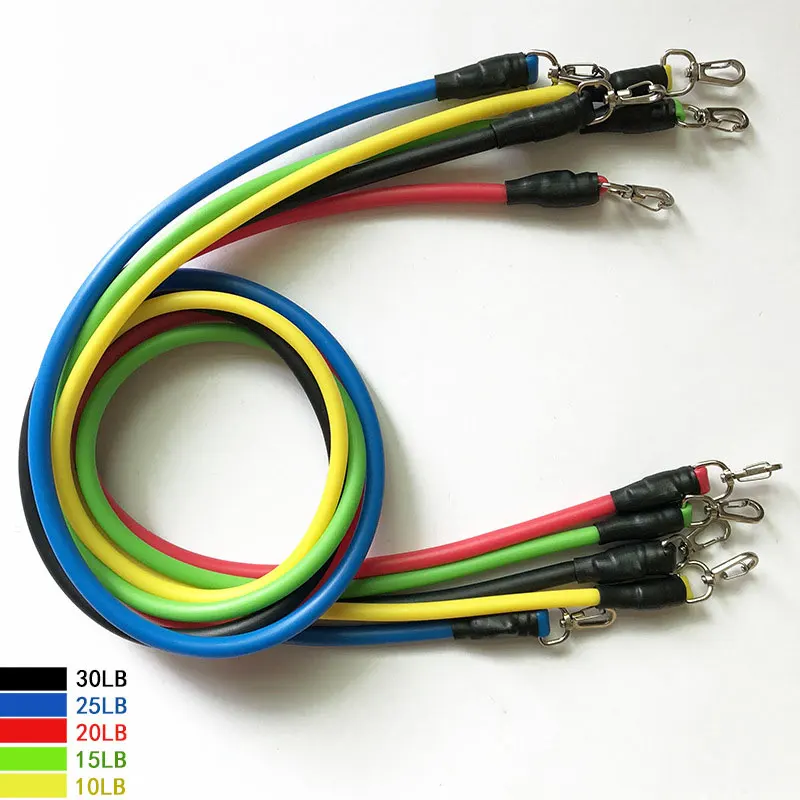 11pcs/Set Pull Rope Fitness Yoga Rubber Loop Tube Latex Tubes Exercises Resistance Bands Excerciser Body Training Workout - купить по