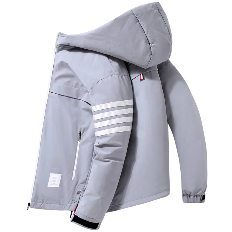 2021 Winter Youth Men Hooded Duck Down Jacket Autumn Warm Casual Puffer Thick Coats Outwear Parka Man Tops Clothing Dropshipping