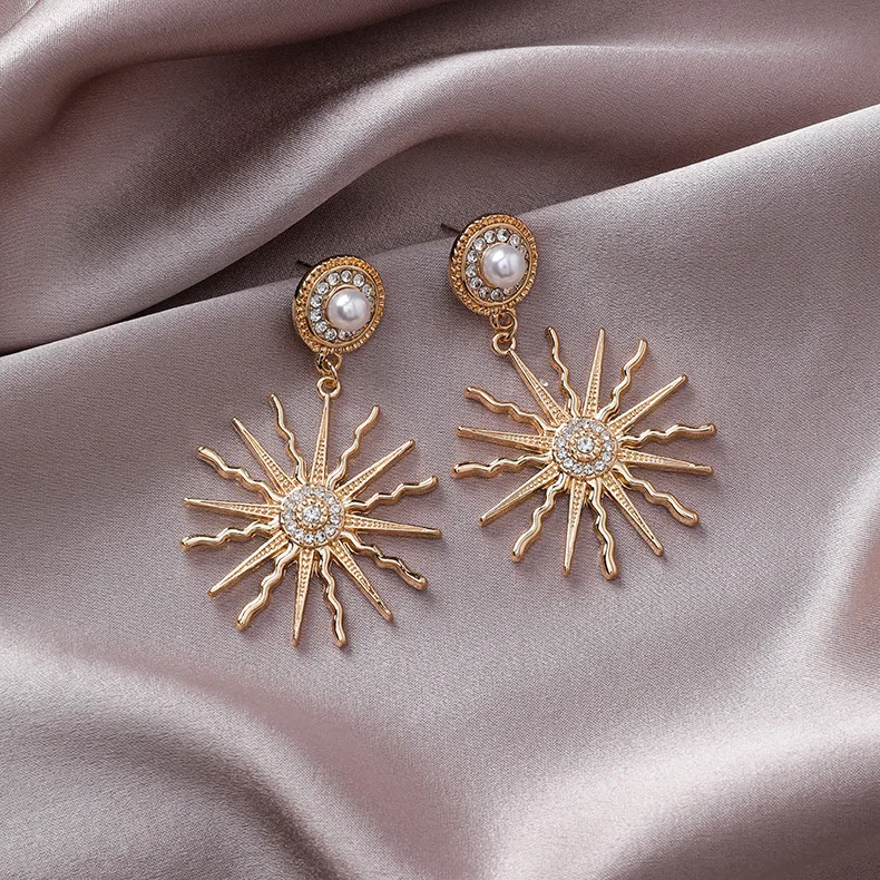 Женские винтажные серьги в виде подсолнухов|Серьги-подвески| |