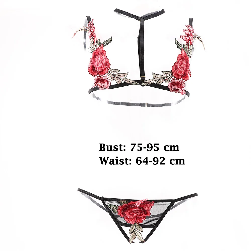 Экзотическое женское нижнее белье сексуальный кружевной комплект с