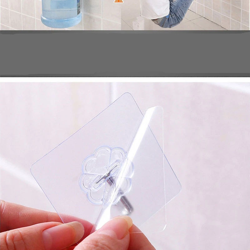 

1/10pcs Waterproof Strong Self Adhesive Wall Hooks Door shower hooks bathoom hooks hanger wall decor rack for Kitchen sticker