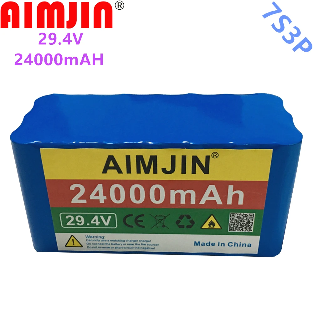 

100% оригинальная модель 7s3p 29,4 в 24 Ач, семейство с 20A BMS для электрического велосипеда, скутера и электрической инвалидной коляски