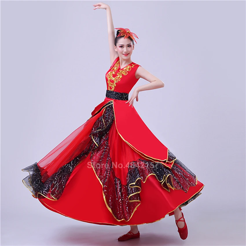 Женское Платье Фламенко с длинным рукавом и кружевом 360 градусов|Фламенко| |