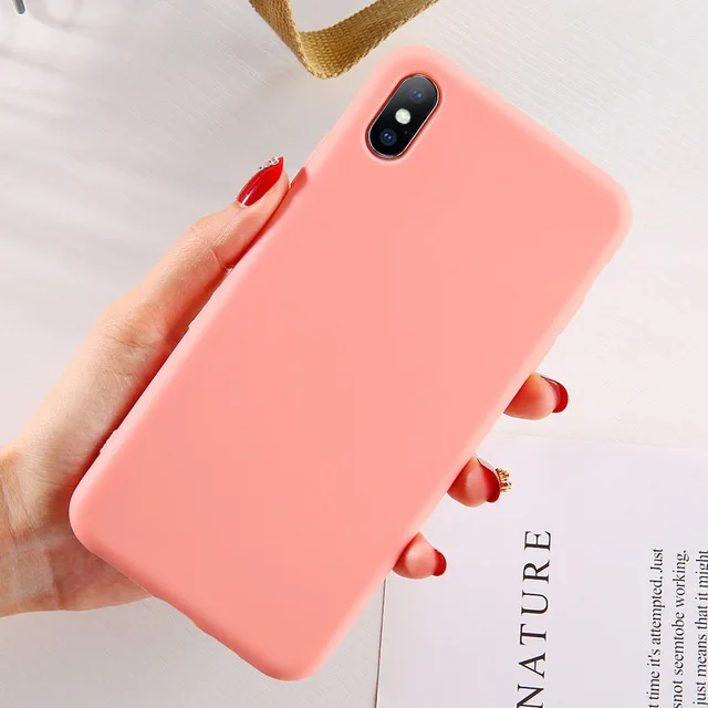Pink 2 KJOEW карамельный цвет чехол для телефона s для iphone 11 Pro Max XR X XS Max 6 6S 7 8 Plus милый простой однотонный Мягкий силиконовый чехол - Цвет: Pink 2