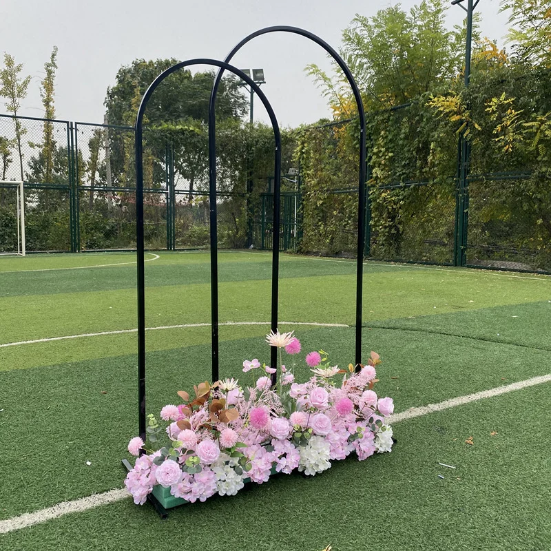 Metal Round Arch Wedding Arch Decoration Background Hexagon Metal Balloon Bow Birthday Party Decoration Props Iron Ring Arch