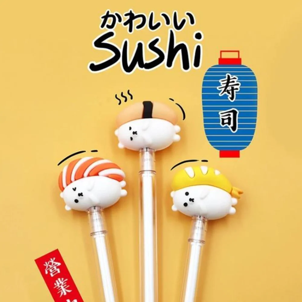 

1PC Sushi Shape Gel Pen Korea Stationery Black Ink 0.5mm Neutral Pen Feel Comfortable Write Smoothly Gift Supplies Wholesale