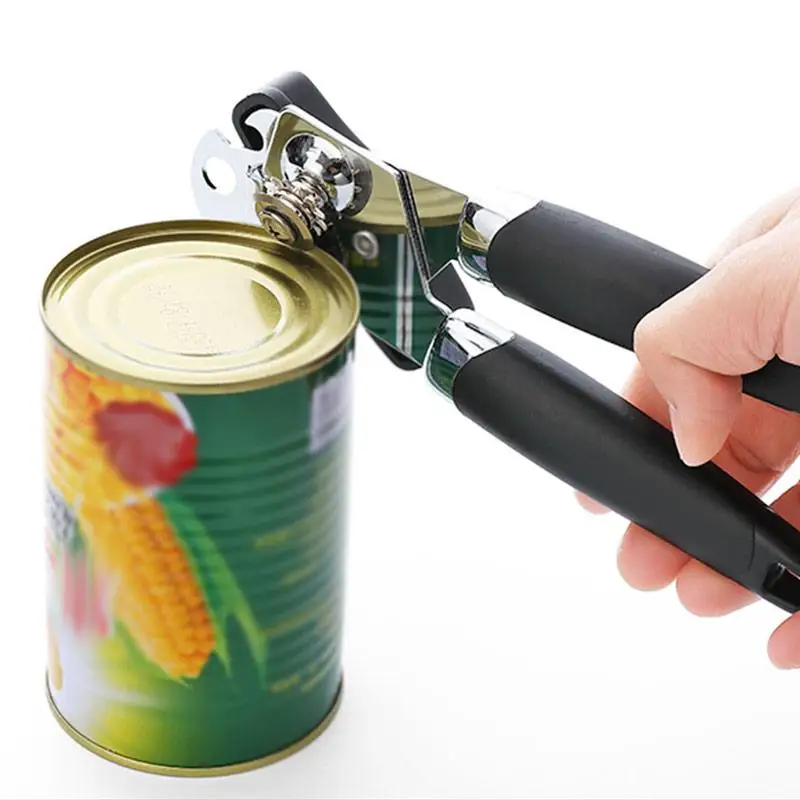 

Manual Can Opener 3-in-1 Stainless Steel Heavy Duty With Non-Slip Handle Bottle Jar Lid Opener Kitchen Tool
