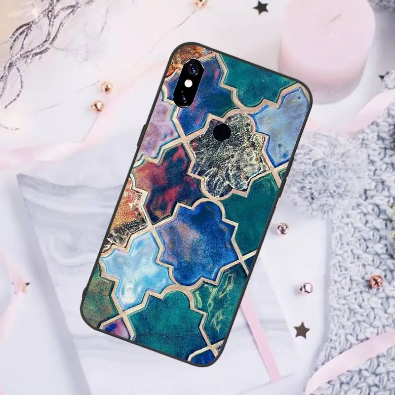 

art Decorative Moroccan Tile Phone Case For Xiaomi Redmi note 7 8 9 pro 8T 9S Mi Note 10 Lite pro
