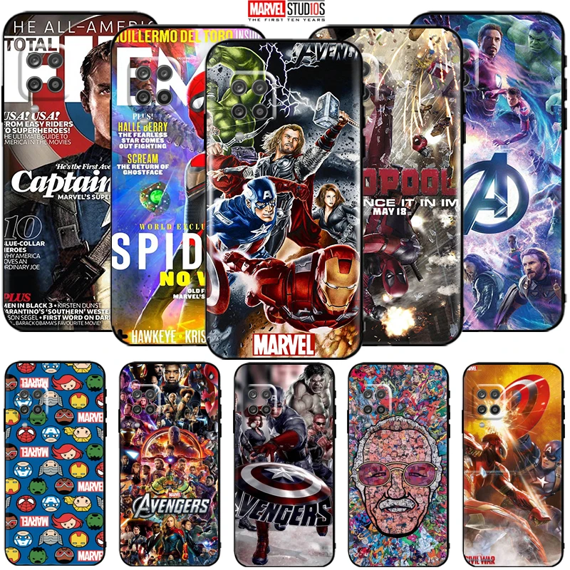 

Marvel Avengers Phone Case For Samsung Galaxy A12 Soft Coque Cover Hulk Captain America Iron Man Spider Man Deadpool Thor Venom