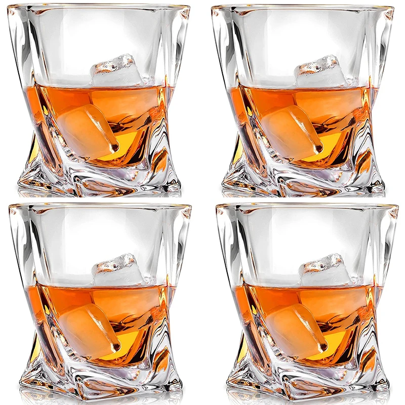 

Set of 4-320ml Clear Crystal Whiskey Glass Glassware for Whiskey Beer Drinking Cup Wine Glass