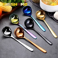 6 colors korean coffee deep spoons creative multi colors radian special soup spoon 304 stainless steel titanium plating spoons