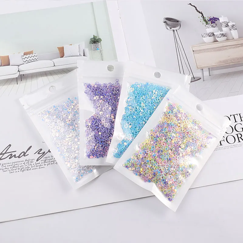 Блестящие разноцветные блестки в виде цветка 3 мм | Дом и сад