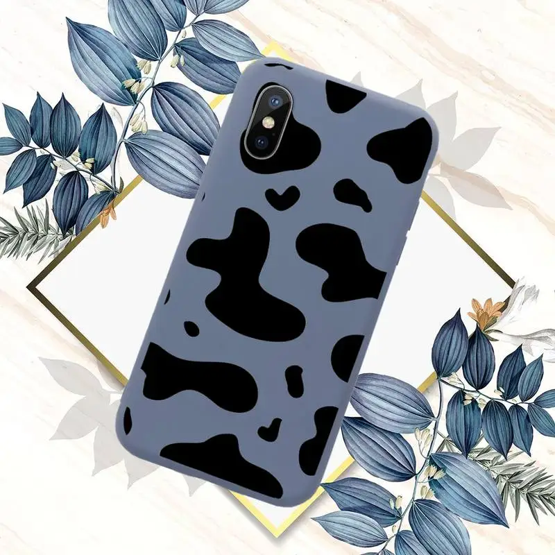 

cow Phone Case Blue Candy Color for iPhone 11 12 mini pro XS MAX 8 7 6 6S Plus X SE 2020 XR