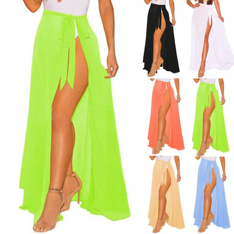 Женская сексуальная шифоновая юбка купальники парео шарф Пляжная накидка кафтан