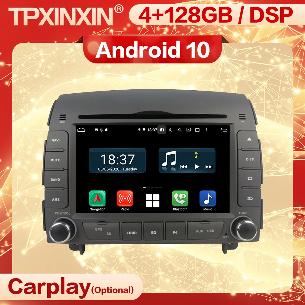 baratas 4+128G Carplay 2 Din Android 10 Car Multimedia Stereo Receiver For HYUNDAI SONATA YU XIANG Wifi GPS Radio Audio Player Head Unit