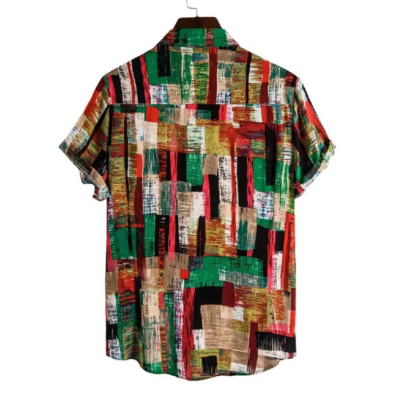 

Puimentiua 2021 Floral Hawaiian Shirt Men New Summer Short Sleeve Beach Wear Casual Button Down Vacation Clothing Chemise Homme