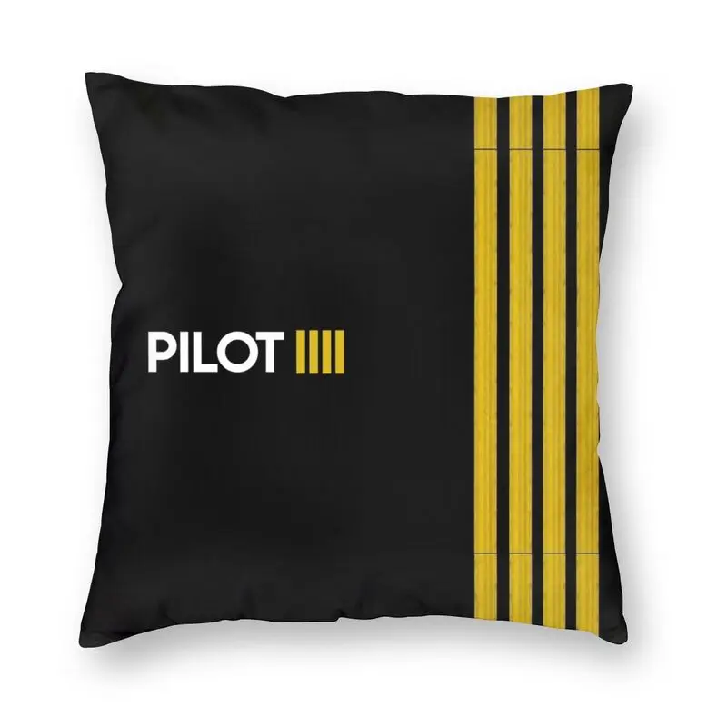 

Pilot Captain Stripes Cushion Covers 40x40cm Velvet Aviation Airplane Aviator Pillow Case for Car Square Pillowcase Decoration
