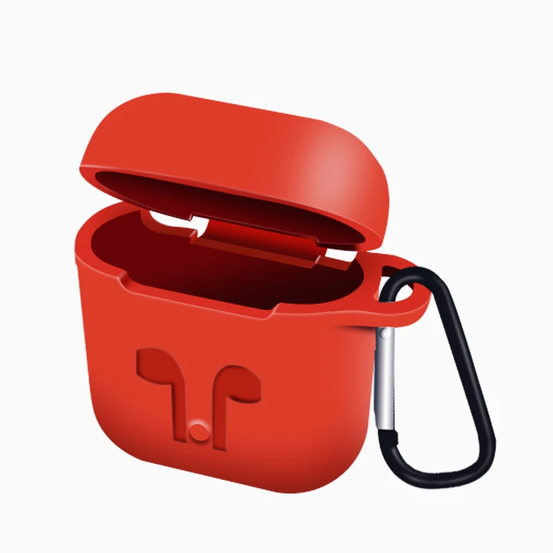 red Для AirPods чехол силиконовый защитный чехол с подставкой чехол противоударный Earpods чехол для Apple для наушников для Airpod чехол Зарядное устройство аксессуары - Цвет: red