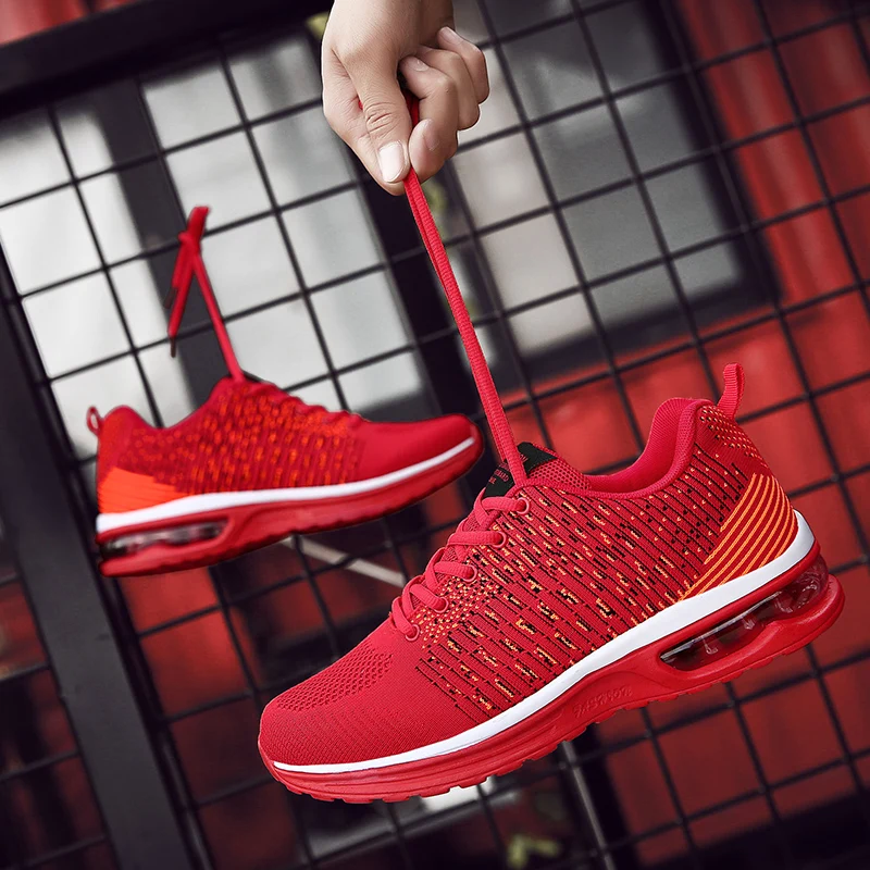 

Fashion Outdoor Breathable Woman Casual Mesh Shoes Comfort Sports Shoes Red
