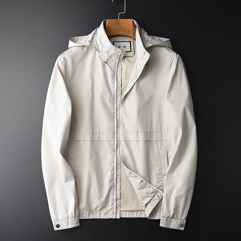 

spring autumn new set men's stand collar jacket middle-aged fashion detachable hat handsome top