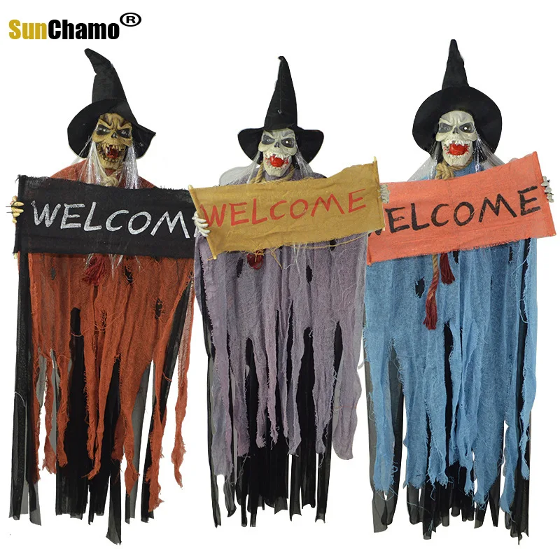 

Party & Holiday DIY Decorations Hanging Ghost Pendant Horror Toys Wholesale Bar Haunted House Decoration Voice Control Skeleton