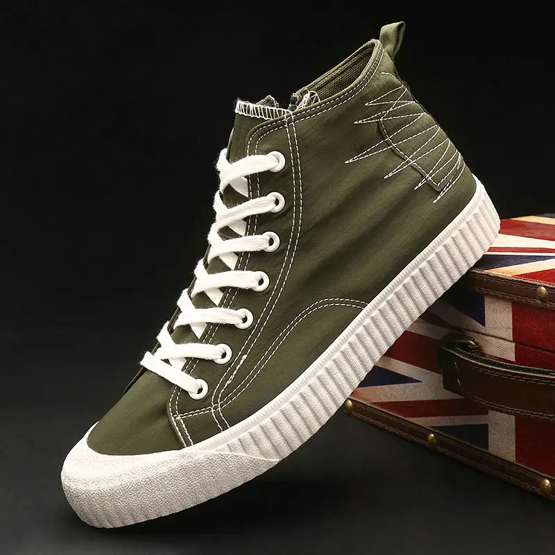 Новое поступление Летняя мужская парусиновая обувь Обувь с высоким берцем на