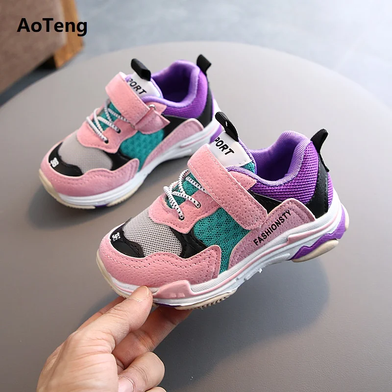

2021 Casual Children Shoes Fashion New Kids Sneakers Girls Running Shoes Breathable Boys Sneakers Non-Slip Shoes For Girls