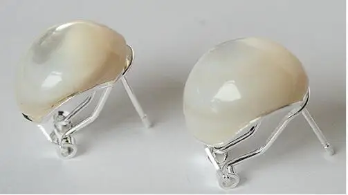 + 301 простые и благородные 925 серебряные 18 мм белые морские серьги гвоздики в виде