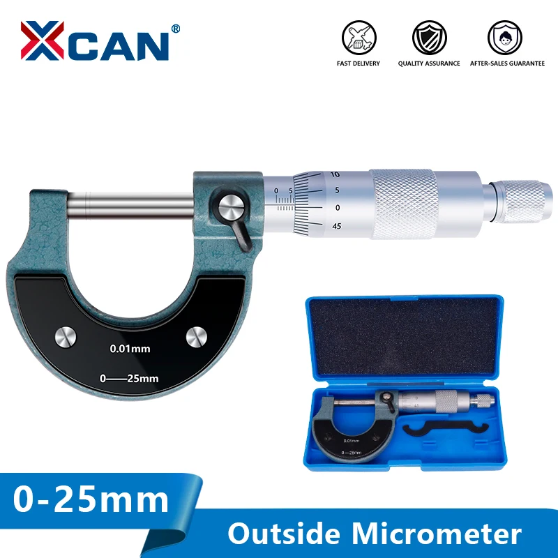 Color : 30020013 25 50MM WEI-LUONG tools 0-100MM 0.01 precision micrometer screw gauge screw-thread outside micrometer measuring tool Micrometer 