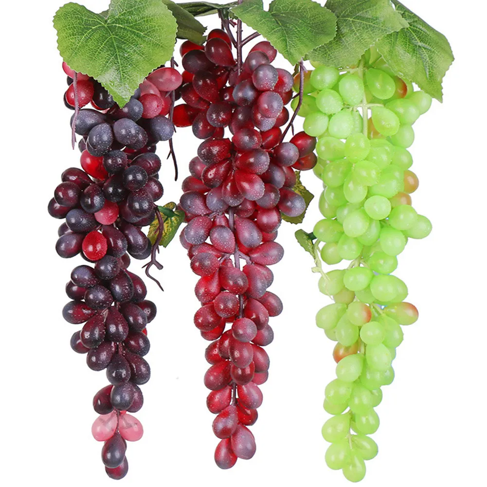 

Hanging Artificial Grapes DIY Artificial Fruits Plastic Fake Fruit For Home Garden Decoration Christmas Wedding Party Supplies