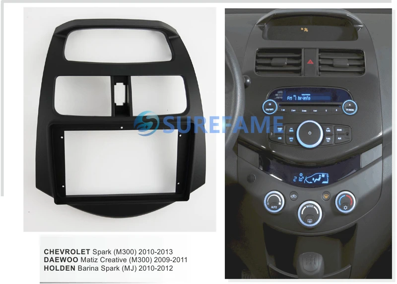 Автомагнитола 9 дюймов для CHEVROLET Spark (M300) 2010 2013 Facia набор адаптеров рамка установка