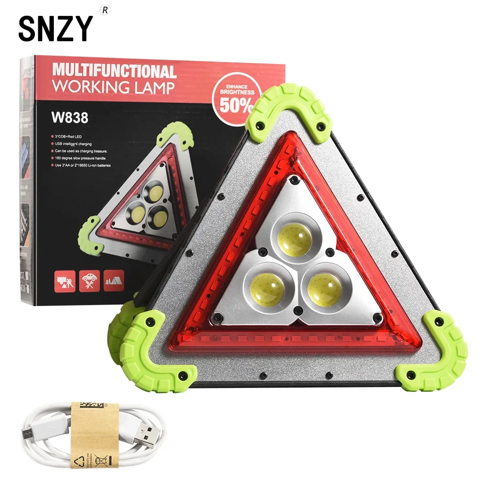 저렴한 SNZY USB 다기능 작업 램프 차량 유지 경고등 야외 캠핑 조명 휴대용 손전등 랜턴