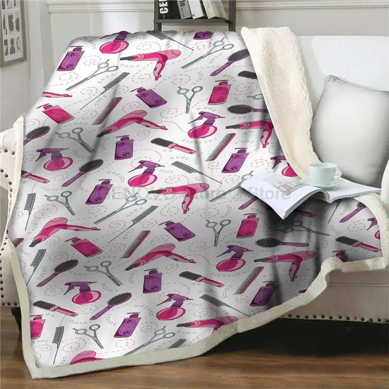 

3D druck Sherpa Decke Hause Textilien Couch Quilt Abdeckung Werfen Verdicken Decken Bettdecke Weichen Hause Plüsch Decken frau g