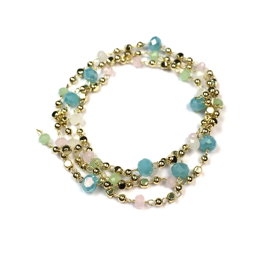 Металлическая позолоченная бусина 3x4 мм с кристаллами медная цепочка для