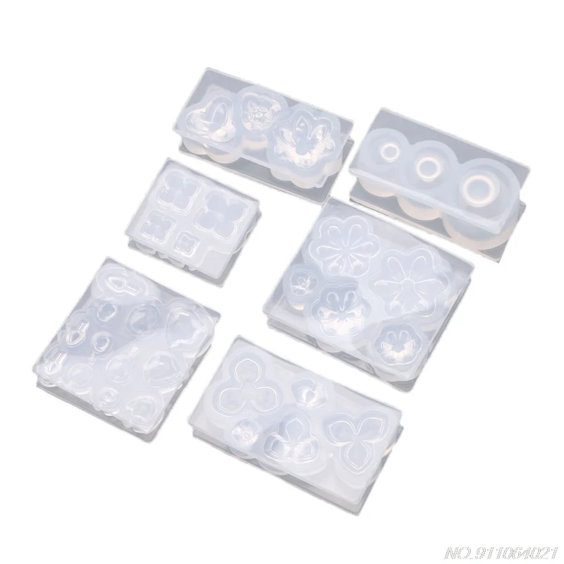 

6Pc Succulent Flower Pot Resin Silicone Mold Flower Jewelry Resin Casting Bracelet Earring Pendant Ring Miniature Mold Wholesale