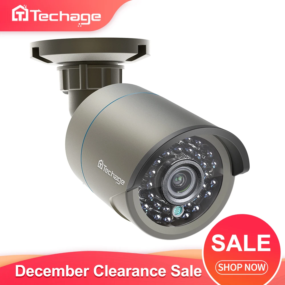 Techage H.265 1080P Аудио Звук POE IP камера 2MP водонепроницаемый открытый видео CCTV видеонаблюдения ONVIF для POE NVR системы