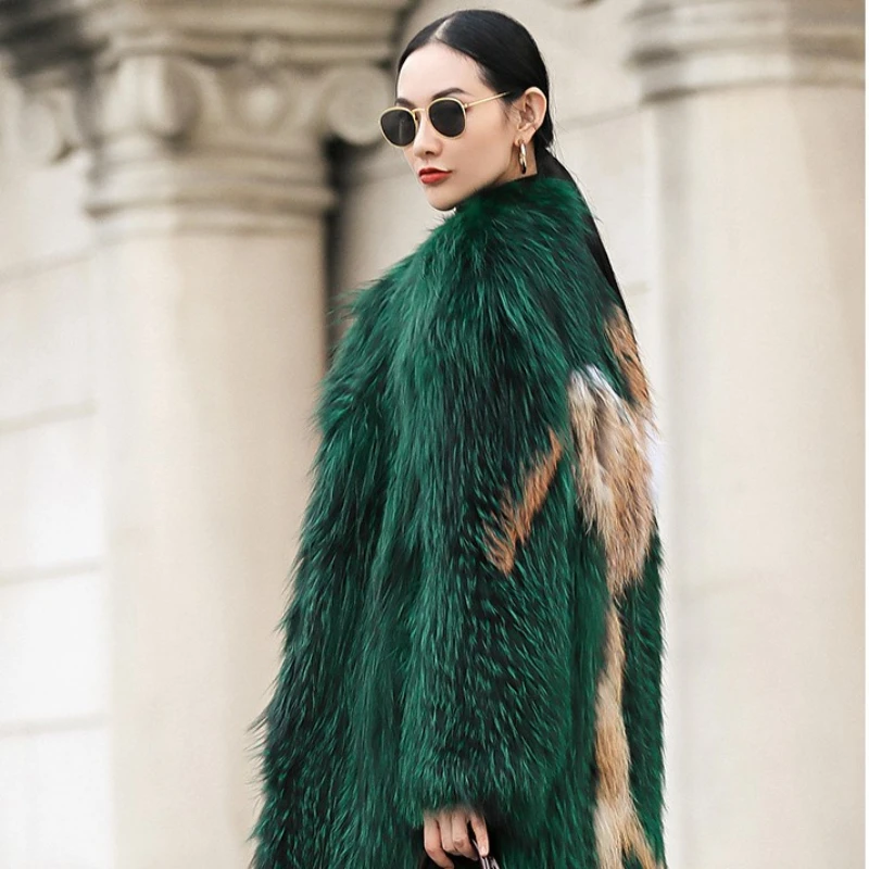 Восхитительная Новинка 2020 модные роскошные вязаные пальто зеленого цвета из