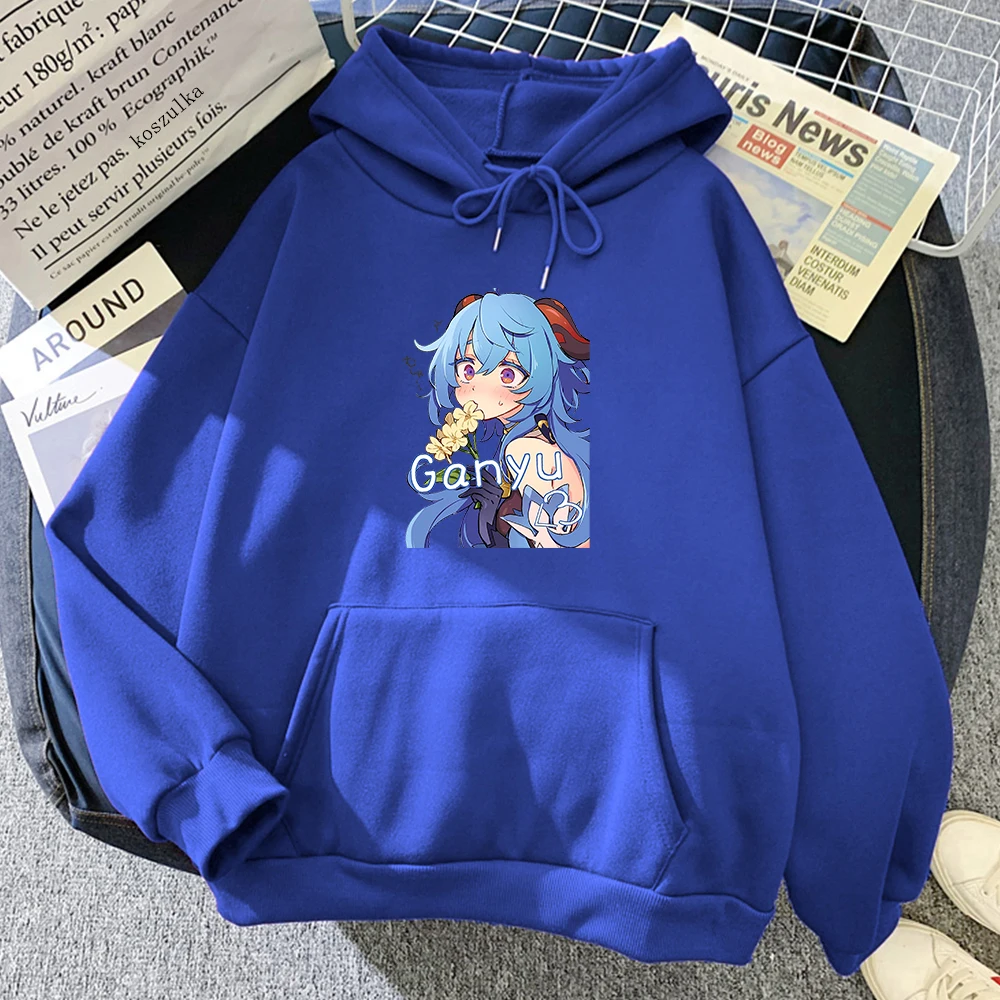 

Hot Anime Ganyu Hoodie Women Manga Harajuku Oversized Genshin impact Hoodies Women Fleece Sweatshirt Pullover Genshin Hoody
