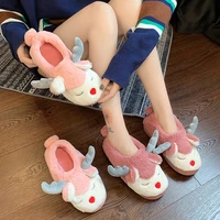 winter fashion animal pink plush indoor slippers women slip on home fur sandals women casual warm fluffy loafers shoes for women